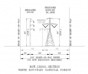 Proposed Northern Pass tower design (existing towers in background)