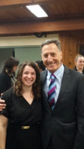 CLF Intern, Taylor L. Curtis with Vermont Governor Peter Shumlin, photo courtesy of Zak Griefen