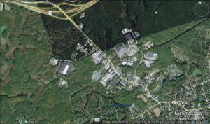 Wetland buffers along Epping Road and Colcord Pond in Exeter may be reduced to accommodate development. Credit: Google Earth