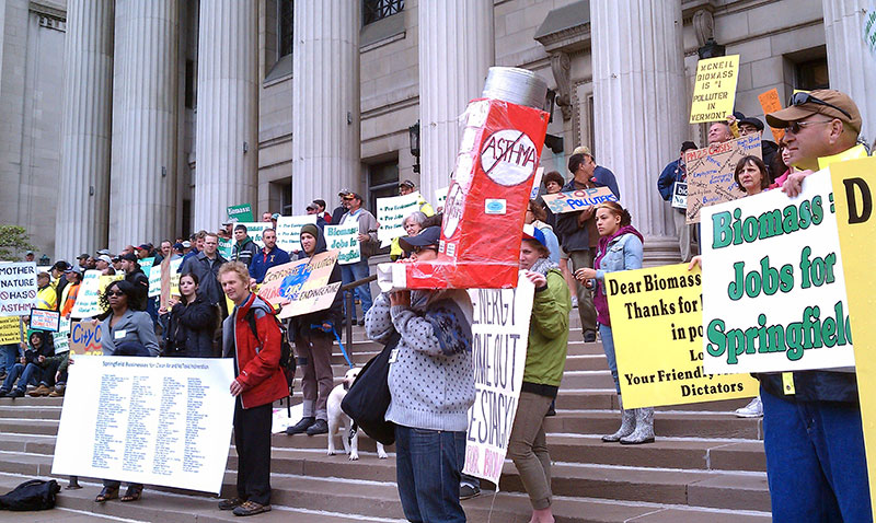 Protesting the biomass plant in Springfield