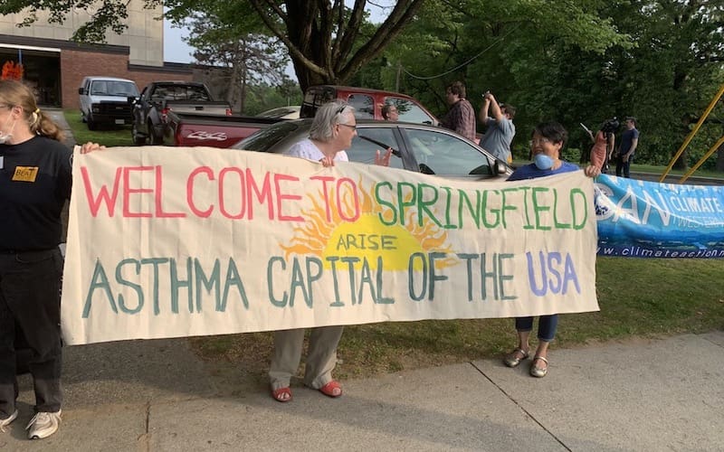 Protesting the biomass plant in Springfield