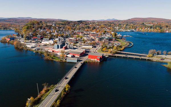 Aerial view of Newport Vermont.