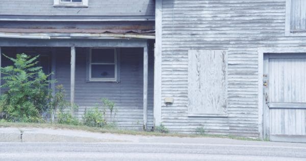 Close up shot of an old house