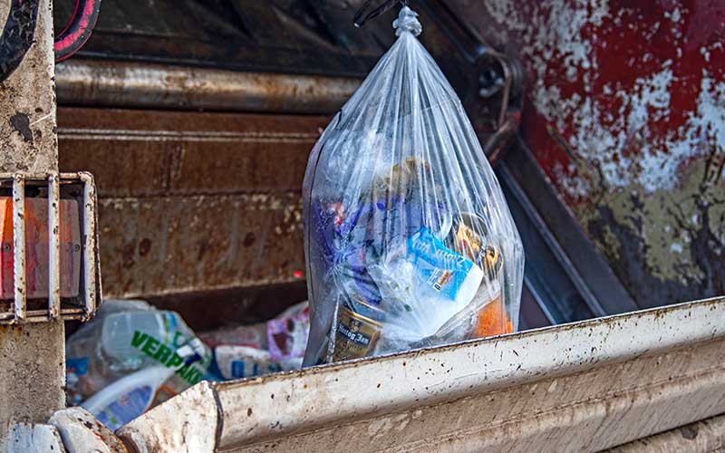 Recyclables in truck