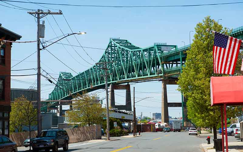 The Tobin bridge runs through Chelsea, an environmental justice community