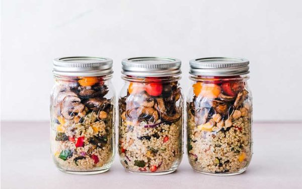 glass jars storing leftovers