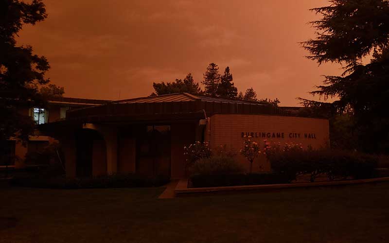 Wildfires across the West Coast darkened the skies even hundreds of miles away