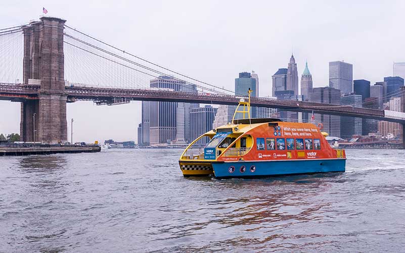 Ferry on the Hudson River with new engines for diesel emissions reduction