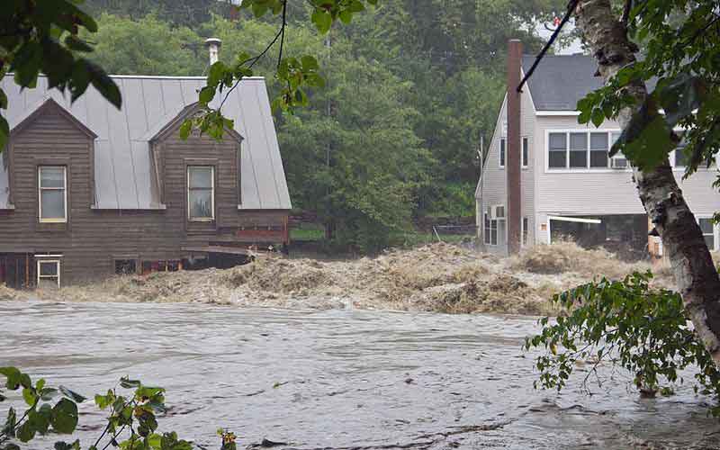 Tropical Storm Irene Floods Buildings in Quechee Vermont