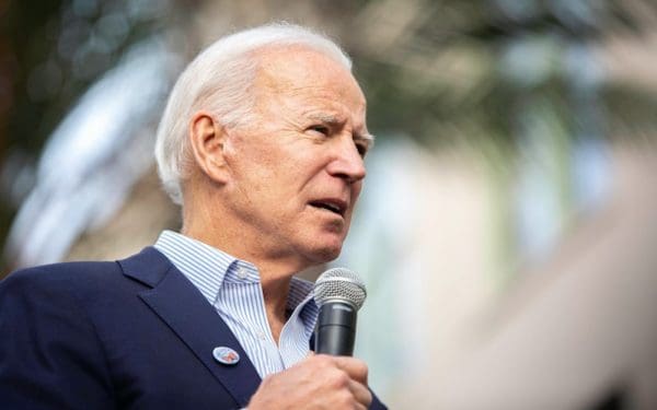 Joe Biden speaks to a crowd