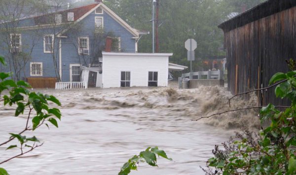 Flooding in Waitsfield Vermont.