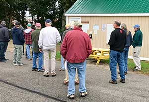 A crowd at the Kittery High School parking lot