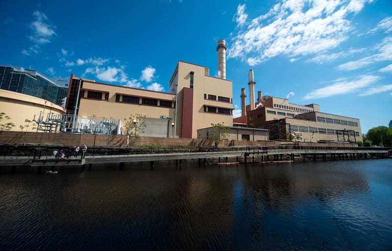 Vicinity Energy's Kendall Square plant sits adjacent to Charles River