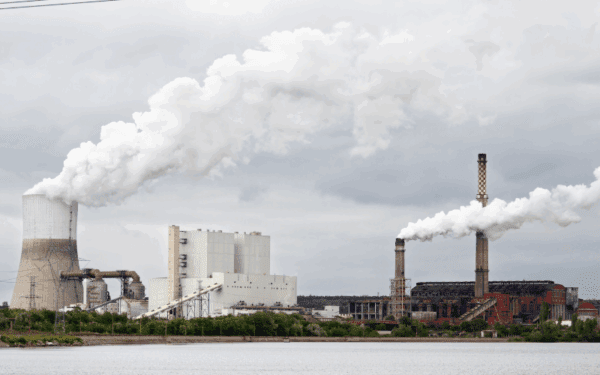 Coal power plant working at full capacity. No location specified