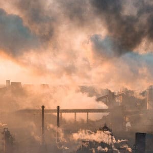 Smokestacks releasing pollution